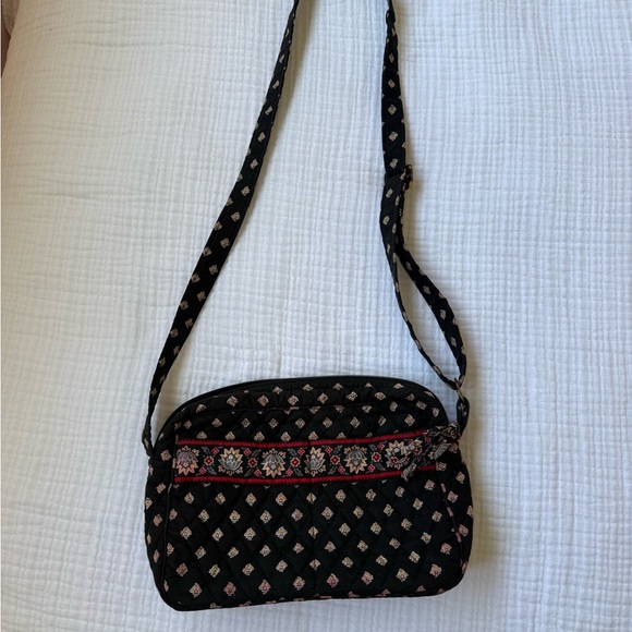 Vera Bradley Black and Red and Pink Diamond Crossbody Bag - Picture 1 of 3